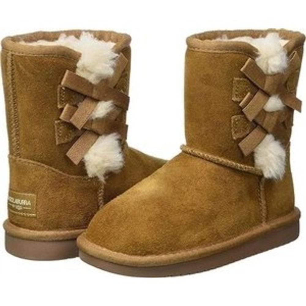 Koolaburra by UGG Victoria Toddler Girls Chestnut Suede Bow Boots Size 5